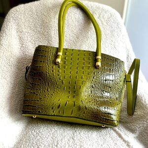 Vegan Alligator skin green tote
